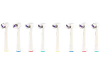 newgen medicals 8x Ersatzbürsten passend für viele Oral-B®**-Elektrozahnbürsten***; Schallzahnbürste mit Ladestation für USB und Netzstecker, Schallzahnbürsten 