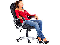 newgen medicals Ultrabequemer Bürostuhl mit Massagefunktion (refurbished); Orthopädische Memory-Foam-Sitzkissen mit Gel-Schicht 