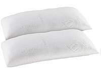 newgen medicals 2er-Set XL-Komfort-Schlafkissen aus thermoaktivem Memory-Foam; Aufblasbare Nackenkissen mit Bezug Aufblasbare Nackenkissen mit Bezug Aufblasbare Nackenkissen mit Bezug 