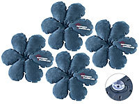 newgen medicals 4 aufblasbare Reisekissen in Blumenform mit integriertem Saugnapf; Aufblasbare Nackenkissen mit Bezug Aufblasbare Nackenkissen mit Bezug Aufblasbare Nackenkissen mit Bezug 