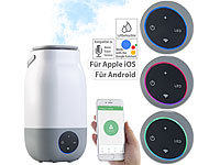 newgen medicals Ultraschall-Luftbefeuchter, kompat. zu Amazon Alexa & Google Assistant; Luftreiniger mit Ionisator 