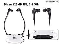 newgen medicals Funk-Kinnbügel-Kopfhörer mit Bluetooth 4.0, digitalem Eingang, 123 dB; IdO-Hörverstärker 