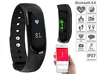 newgen medicals Fitness-Armband V4, XL-Touch-Display, Nachrichten, dyn. Herzfreq, IP67; Fitness-Armbänder mit Bluetooth Fitness-Armbänder mit Bluetooth 