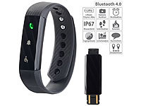 newgen medicals Fitness-Armband, Bluetooth 4.0, Schlaferkennung, Nachrichten, IP67