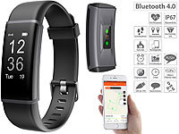 newgen medicals Fitness-Armband, GPS-Streckenverlauf, Puls, IP67 (Versandrückläufer); Fitness-Armbänder mit Bluetooth Fitness-Armbänder mit Bluetooth 