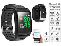 newgen medicals Fitness-GPS-Smartwatch, Herzfrequenz-Anzeige, Farb-Display, App, IP68