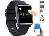 newgen medicals Fitness-Uhr mit EKG & Blutdruckanzeige, Bluetooth, Touchdisplay, IP68; Fitness-Armbänder mit Bluetooth Fitness-Armbänder mit Bluetooth Fitness-Armbänder mit Bluetooth Fitness-Armbänder mit Bluetooth 