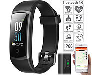 newgen medicals Fitness-Armband mit Puls & Blutdruck-Anzeige, App, Farb-Display, IP68; Fitness-Armbänder mit Bluetooth Fitness-Armbänder mit Bluetooth Fitness-Armbänder mit Bluetooth Fitness-Armbänder mit Bluetooth 
