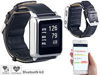 newgen medicals Medizinische Blutdruck-Armbanduhr mit Pumpe, E-Ink, Bluetooth & App; Fitness-Armbänder mit Herzfrequenz-Messung und GPS-Streckenaufzeichnung Fitness-Armbänder mit Herzfrequenz-Messung und GPS-Streckenaufzeichnung 