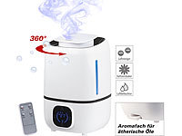 newgen medicals Ultraschall-Luftbefeuchter mit Aromafach & 360°-Vernebler, 280 ml/Std.; Luftreiniger mit Ionisator Luftreiniger mit Ionisator 