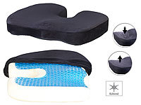newgen medicals 2er-Set Memory-Foam-Sitzkissen mit Gel-Schicht und Anti-Rutsch-Bezug; Laufbänder, Reflexzonen-Fußmassagegeräte Laufbänder, Reflexzonen-Fußmassagegeräte Laufbänder, Reflexzonen-Fußmassagegeräte 