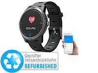 newgen medicals Fitness-Uhr mit Bluetooth, Herzfrequenz (Versandrückläufer); Fitness-Armbänder mit Herzfrequenz-Messung und GPS-Streckenaufzeichnung Fitness-Armbänder mit Herzfrequenz-Messung und GPS-Streckenaufzeichnung 
