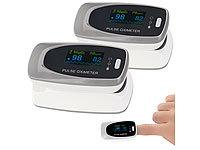 newgen medicals 2er-Set medizinische Finger-Pulsoximeter mit LCD-Farbdisplay