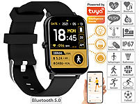 newgen medicals 2er Fitness-Smartwatch mit Bluetooth & App, ELESION-kompatibel, IP67; Fitness-Armbänder mit Herzfrequenz-Messung und GPS-Streckenaufzeichnung Fitness-Armbänder mit Herzfrequenz-Messung und GPS-Streckenaufzeichnung 