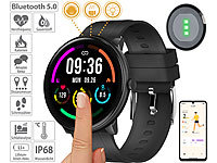 newgen medicals ELESION-kompatible Fitness-Smartwatch, Bluetooth, SpO2, Alexa, IP68; Fitness-Armbänder mit Herzfrequenz-Messung und GPS-Streckenaufzeichnung Fitness-Armbänder mit Herzfrequenz-Messung und GPS-Streckenaufzeichnung Fitness-Armbänder mit Herzfrequenz-Messung und GPS-Streckenaufzeichnung 