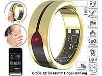newgen medicals Fitnesstracker-Ring, Herzfrequenz & SpO2-Anzeige, 2mm, gold, Gr. 68