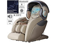 newgen medicals Luxus-Ganzkörper-Massagesessel mit Space-Cover, Bluetooth, App, beige; Vibrationstrainer Vibrationstrainer 
