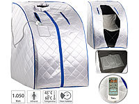 newgen medicals Portable Infrarot-Sauna mit Fußheizung, 4 Carbon-Heizern, Sitz, 1050 W; Akku-Massagepistolen Akku-Massagepistolen 