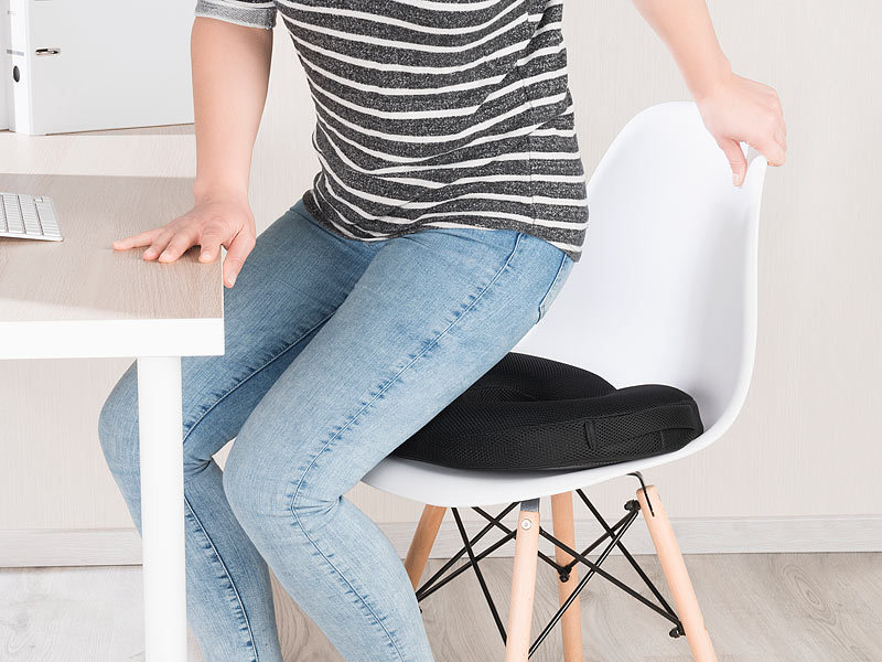 newgen medicals Rückenkissen Bürostuhl: Memory-Foam-Rückenkissen, 3-Zonen- Stütze für ergonomische Sitzhaltung (Rücken-Kissen mit Memory-Foam)