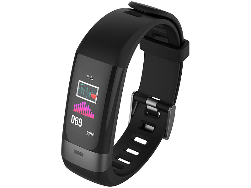 ; Fitness-Armband mit Blutdruck- und Herzfrequenz-Anzeigen, Bluetooth 