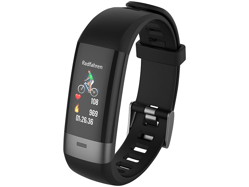 ; Fitness-Armband mit Blutdruck- und Herzfrequenz-Anzeigen, Bluetooth 