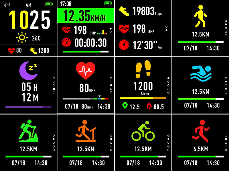 ; GPS-Tracker, Schwimm-UhrenFitness-Uhren transreflektive Always-on-Displays ablesbareFitness-TrackerFitness-Armbänder transreflektive DisplaysSportuhren TouchscreensSportuhren Touch-DisplaysActivity-TrackerSportuhr SchwimmenSchwimmen Schwimmsport wasserdichte wasserfeste G-Sensoren transreflektive transflektiveSmart-Armbänder 