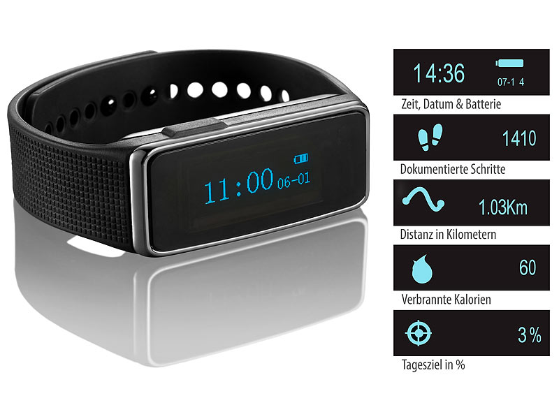 ; Fitness-Smartwatches, ELESION-kompatibel, Bluetooth & App 