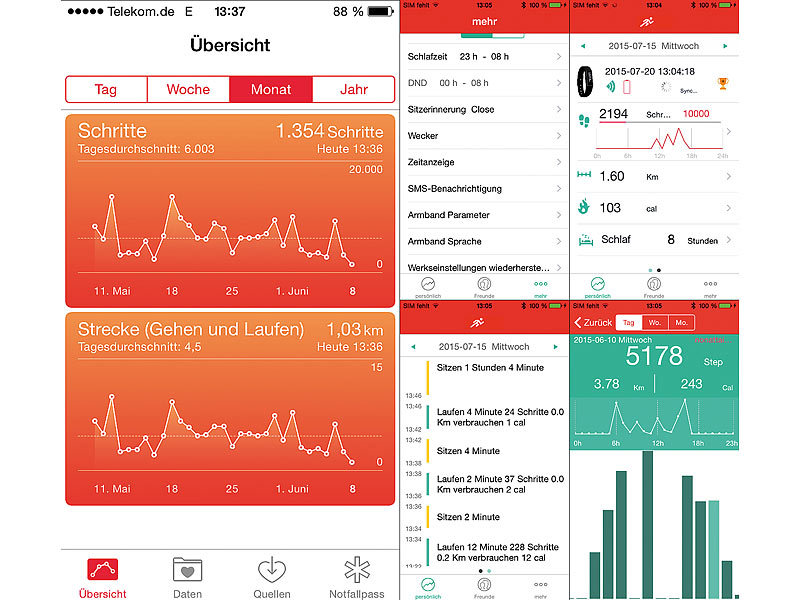 ; Fitness-Armbänder mit Herzfrequenz-Messung und GPS-Streckenaufzeichnung Fitness-Armbänder mit Herzfrequenz-Messung und GPS-Streckenaufzeichnung 