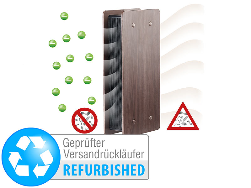 ; USB-Luftreiniger mit 2 Filtern und Ionisator 