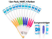 newgen medicals 12er-Pack Marken-Zahnbürsten mit Zungenreiniger, HART, 4 Farben
