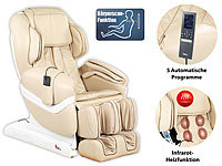 newgen medicals Luxus-Ganzkörper-Massagesessel GMS-150 mit Infrarot-Wärme, beige