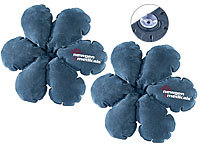 2 coussins gonflables de voyage en forme de fleur