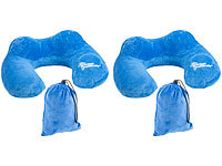2 coussins de nuque gonflables avec pompe à air intégrée