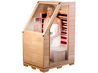 newgen medicals Sauna infrarouge compact en bois, 760 W; Massagesessel mit Bluetooth und App Massagesessel mit Bluetooth und App Massagesessel mit Bluetooth und App 