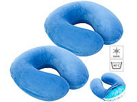2 coussins de voyage à mémoire de forme avec gel rafraîchissant