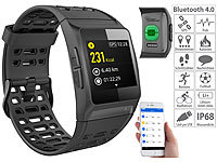 newgen medicals GPS-Sportuhr, Bluetooth, Fitness, Puls, Nachrichten, Farbdisplay, IP68