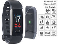 newgen medicals Fitness-Armband mit Farbdisplay, Blutdruck-Anzeige, Bluetooth, IP67