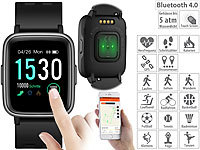 newgen medicals Fitness-Uhr, Touch-Screen & Herzfrequenz-Anzeige, Bluetooth, 5 atm