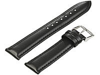Bracelet de montre à entre-corne 20 mm aspect cuir noir
