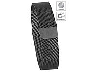 newgen medicals Milanaise-Armband für Uhren mit 20-mm-Steg, Magnet-Verschluss, schwarz