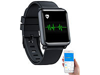 newgen medicals Fitness-Uhr mit EKG & Blutdruckanzeige, Versandrückläufer; Fitness-Armbänder mit Herzfrequenz-Messung und GPS-Streckenaufzeichnung 