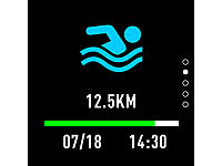 ; GPS-Tracker, Schwimm-UhrenFitness-Uhren transreflektive Always-on-Displays ablesbareFitness-TrackerFitness-Armbänder transreflektive DisplaysSportuhren TouchscreensSportuhren Touch-DisplaysActivity-TrackerSportuhr SchwimmenSchwimmen Schwimmsport wasserdichte wasserfeste G-Sensoren transreflektive transflektiveSmart-Armbänder 