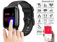 newgen medicals Fitness-Armband mit Glas-Touchscreen-Display, SpO2-Anzeige, App, IP68