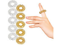 newgen medicals 10er-Set Akupressur-Ringe zur Fingermassage, gold und silberfarben