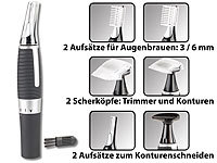 newgen medicals 4in1-Trimmer für Nasen & Ohrhaar, Augenbrauen und Bart, 2 Scherköpfe