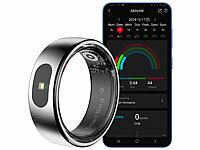 newgen medicals Fitness-Tracking-Ring; Fitness- und Schlaftracker-Ringe mit SOS-Funktion und Touch-Steuerung Fitness- und Schlaftracker-Ringe mit SOS-Funktion und Touch-Steuerung Fitness- und Schlaftracker-Ringe mit SOS-Funktion und Touch-Steuerung 
