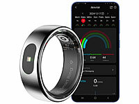 newgen medicals Fitness-Ring für Damen, Fitness-Tracker wasserdicht; Fitness- und Schlaftracker-Ringe mit SOS-Funktion und Touch-Steuerung Fitness- und Schlaftracker-Ringe mit SOS-Funktion und Touch-Steuerung Fitness- und Schlaftracker-Ringe mit SOS-Funktion und Touch-Steuerung 