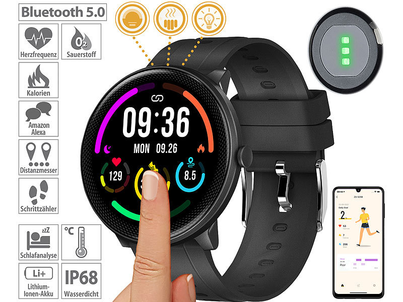 ; Fitness-Armband mit Blutdruck- und Herzfrequenz-Anzeigen, Bluetooth, Fitness-Armbänder mit Blutdruck-Anzeige und EKG-Aufzeichnung 