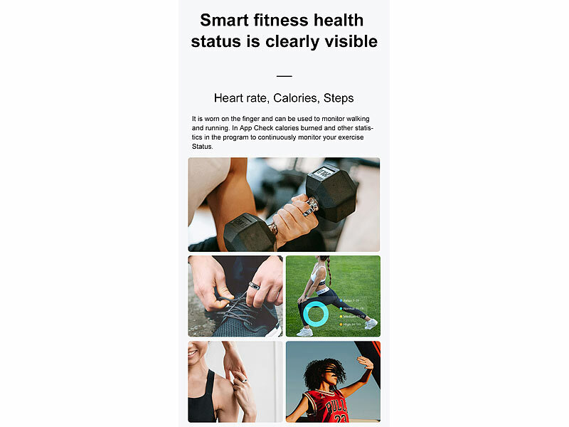 ; Fitness- und Schlaftracker-Ringe mit SOS-Funktion und Touch-Steuerung Fitness- und Schlaftracker-Ringe mit SOS-Funktion und Touch-Steuerung 