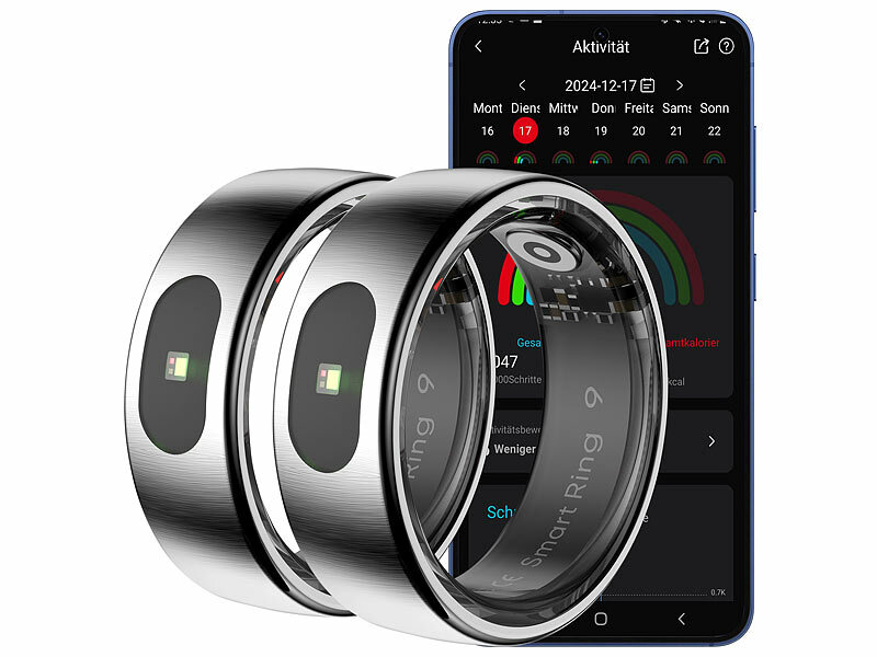 ; Fitness- und Schlaftracker-Ringe mit SOS-Funktion und Touch-Steuerung Fitness- und Schlaftracker-Ringe mit SOS-Funktion und Touch-Steuerung Fitness- und Schlaftracker-Ringe mit SOS-Funktion und Touch-Steuerung 